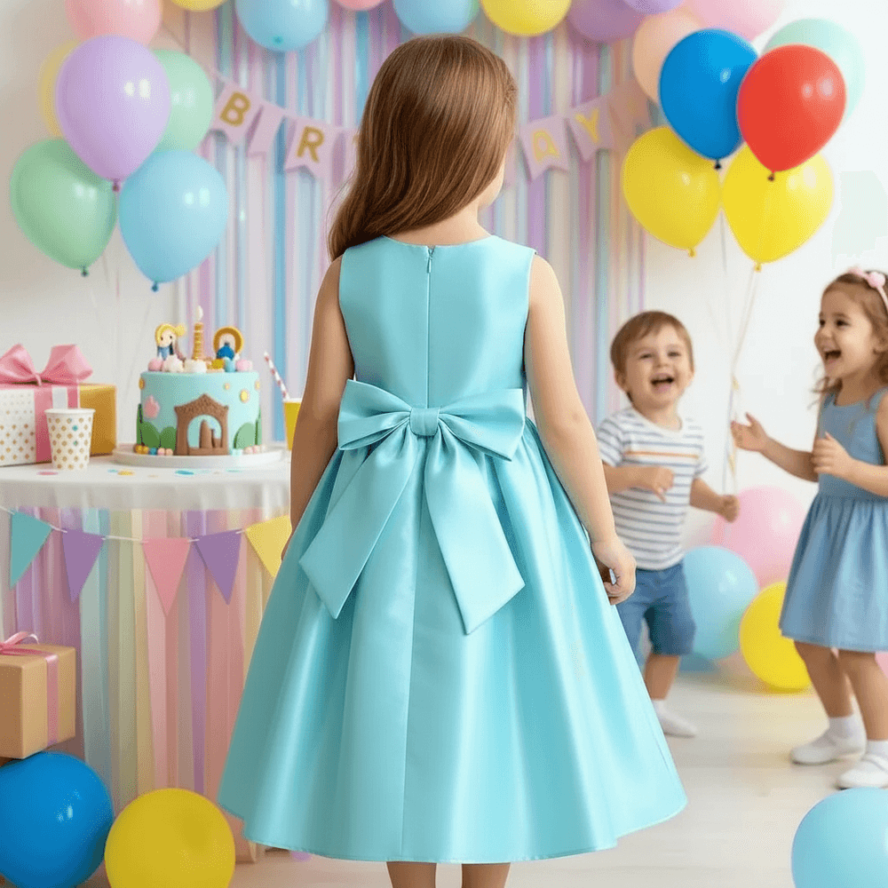 Girls sky blue  Party dress M260190