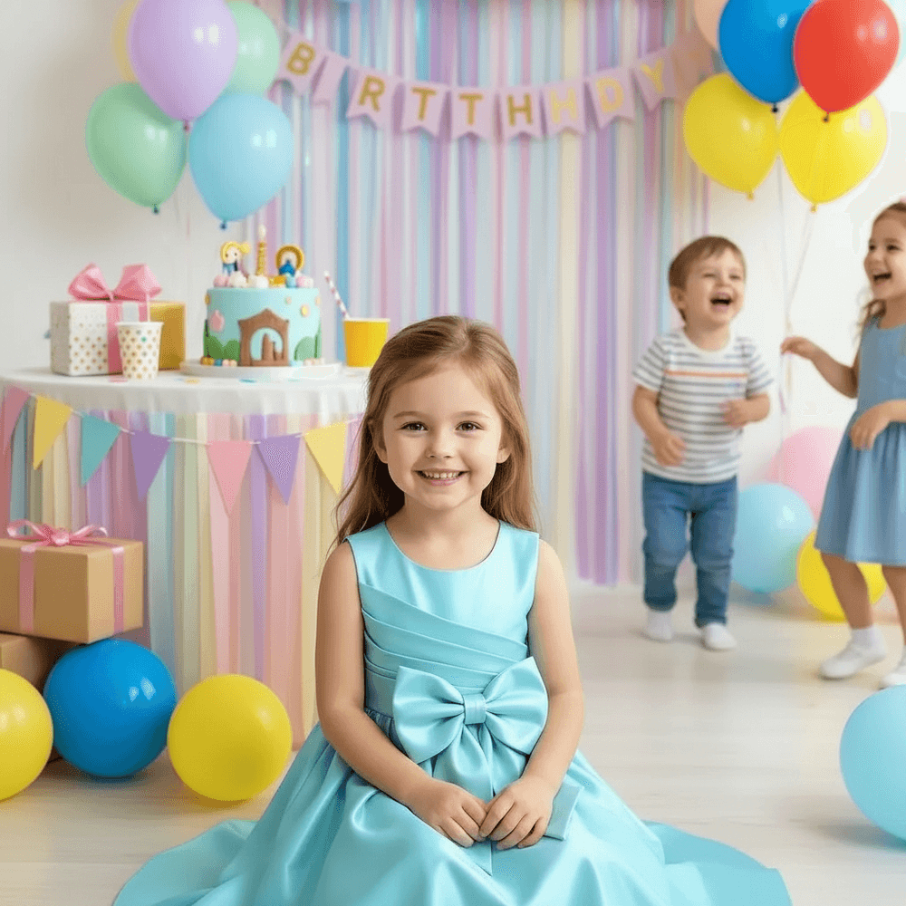 Girls sky blue  Party dress M260190