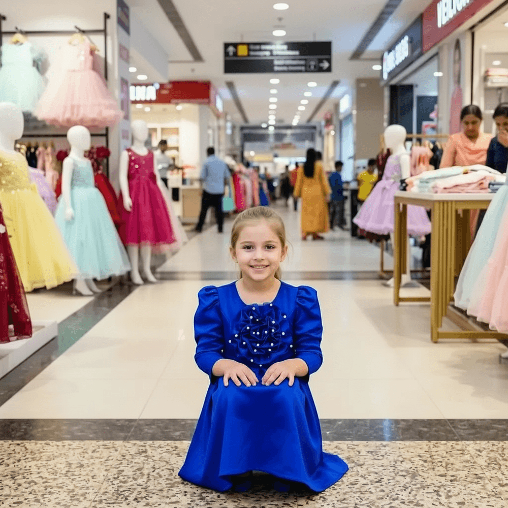 Girls royal blue Party dress M260191