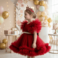 Red party frock for girls-M260192