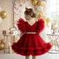 Red party frock for girls-M260192