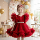 Red party frock for girls-M260192