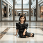 Black party dress for girls-M260193