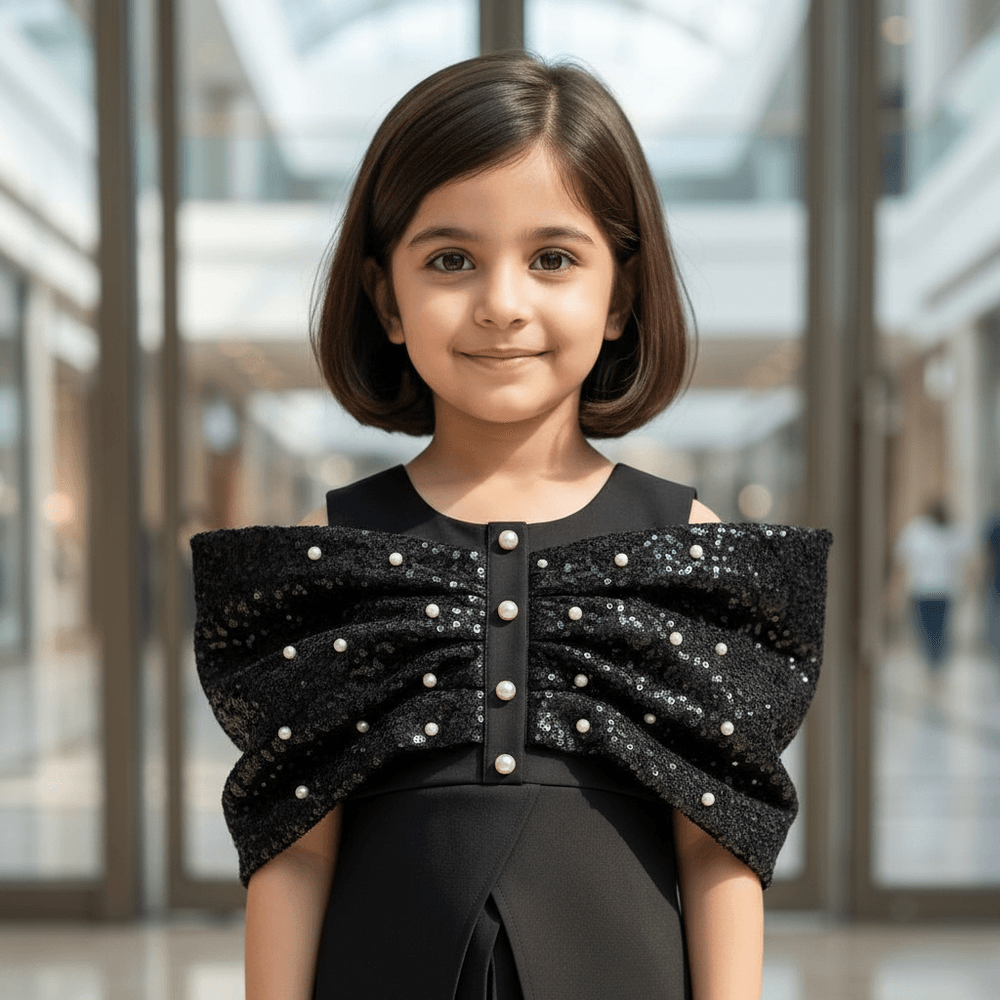 Black party dress for girls-M260193