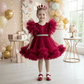 Magenta party frock for girls-M260198