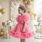 Peach party frock for girls-M260200