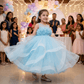 Sky blue party frock for girls-M260201