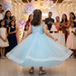 Sky blue party frock for girls-M260201