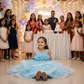 Sky blue party frock for girls-M260201