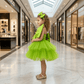 Green party frock for girls-M260202