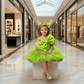 Green party frock for girls-M260202