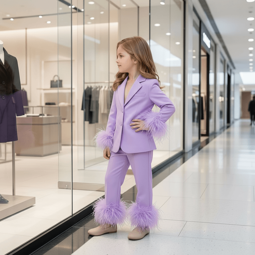 lavender coat pant for girls-M260204