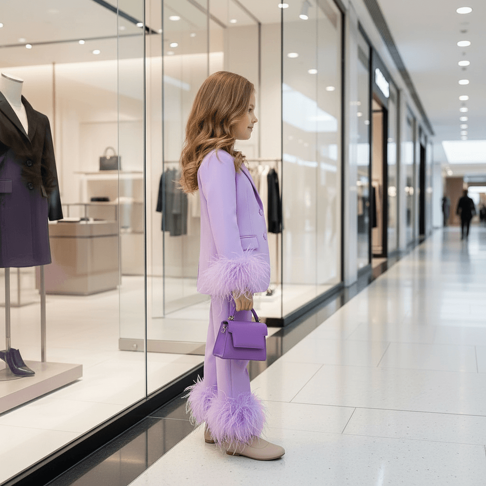 lavender coat pant for girls-M260204