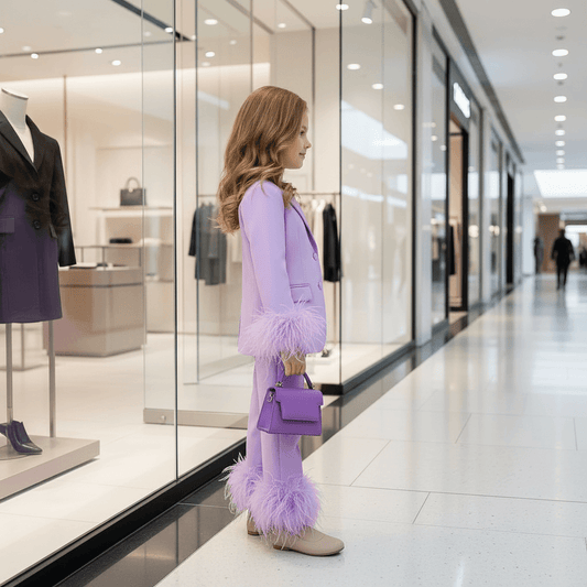 lavender coat pant for girls-M260204