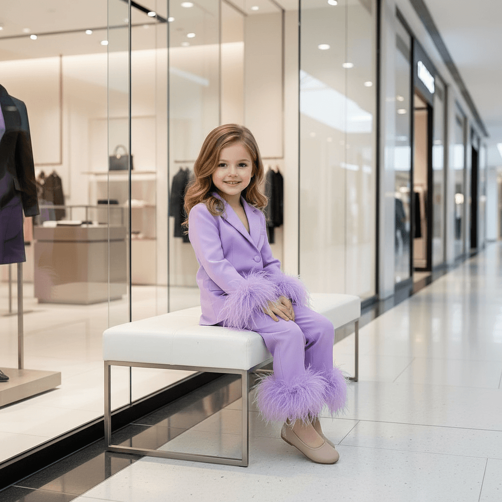lavender coat pant for girls-M260204