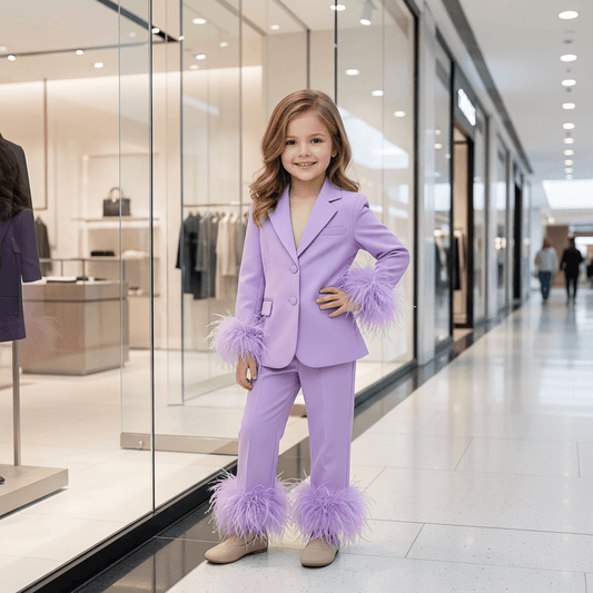 lavender coat pant for girls-M260204