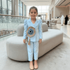 Sky blue coat pant for girls-M260205