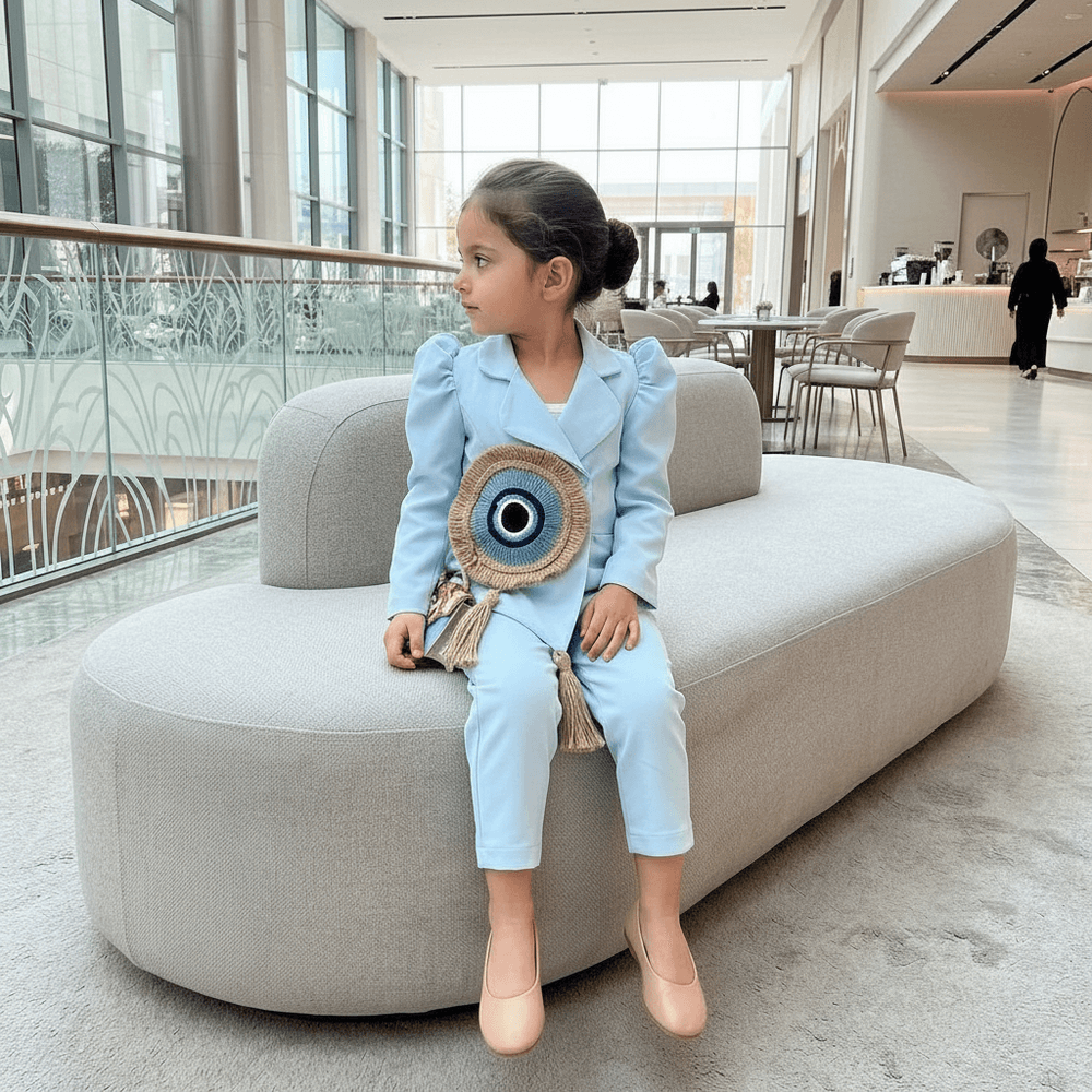 Sky blue coat pant for girls-M260205