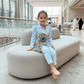 Sky blue coat pant for girls-M260205