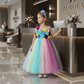 Multicolor party frock for girls-M260206
