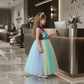 Multicolor party frock for girls-M260206