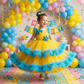 Yellow party frock for girls-M260208