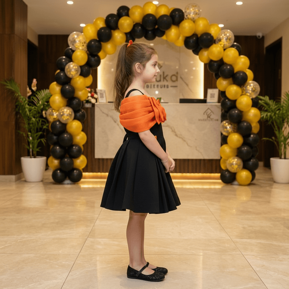 Black party frock for girls-M260209