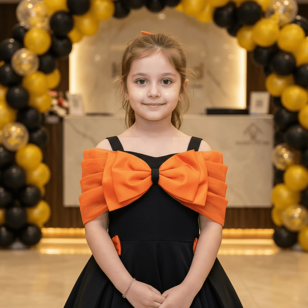 Black party frock for girls-M260209