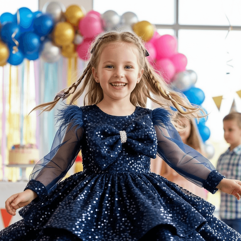 Girls blue casual frock m260210