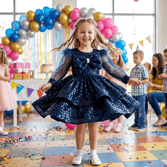 Girls blue casual frock m260210