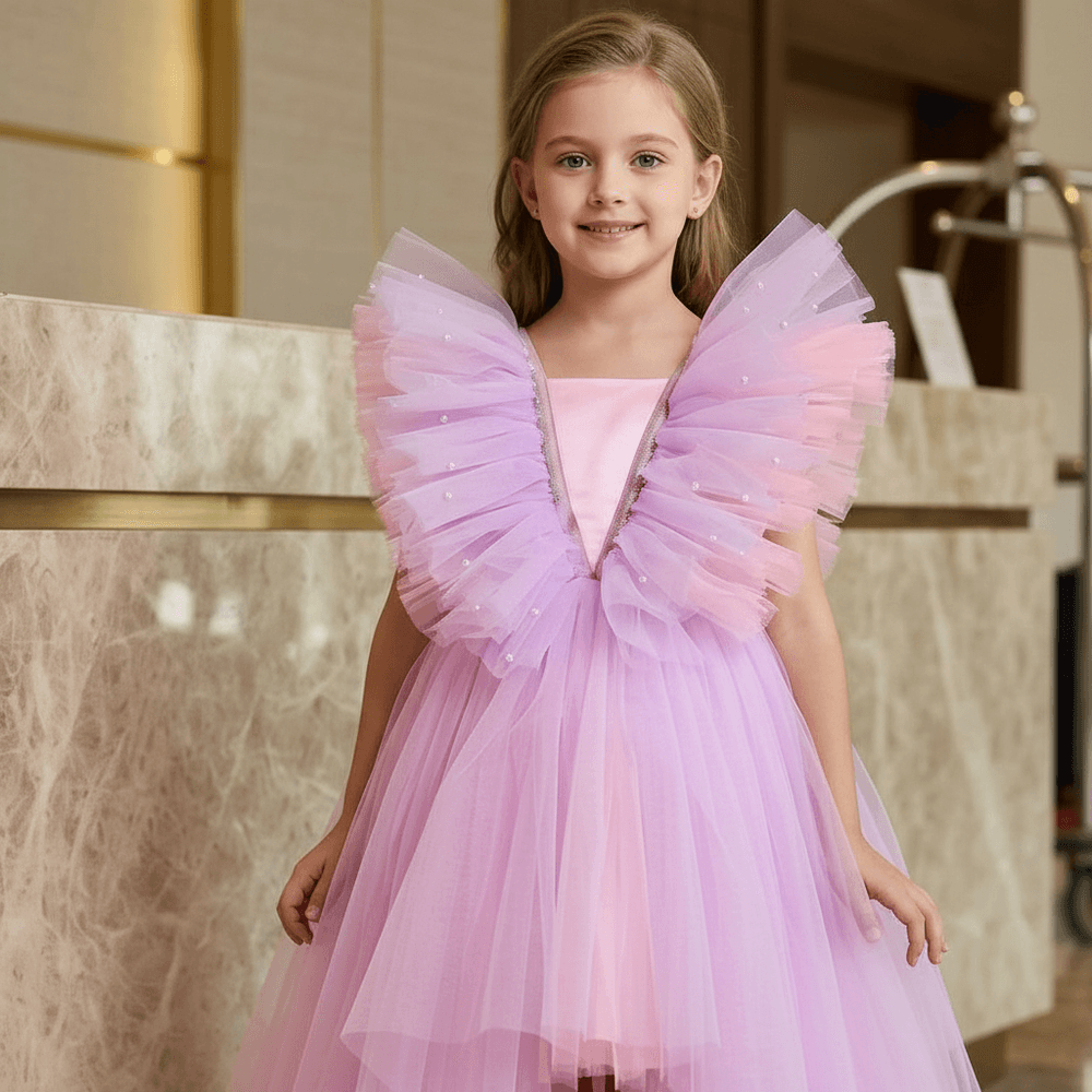 lavender party gown for girls-M260211
