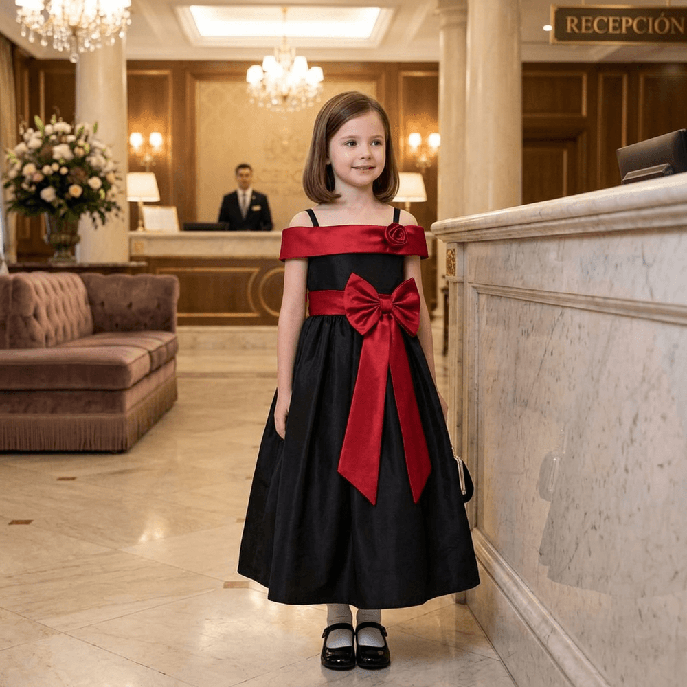 Black party frock for girls-M260212