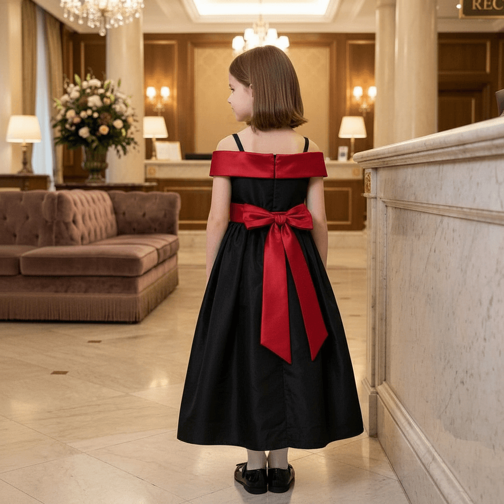 Black party frock for girls-M260212