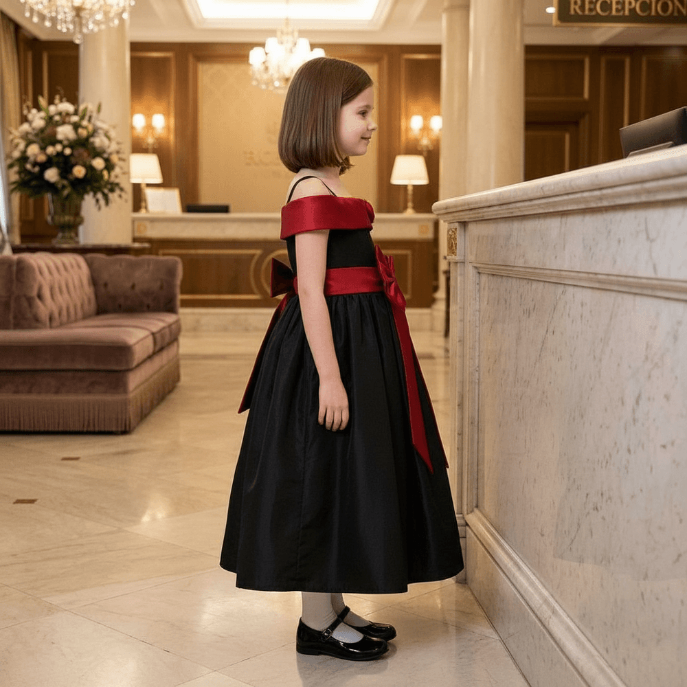 Black party frock for girls-M260212