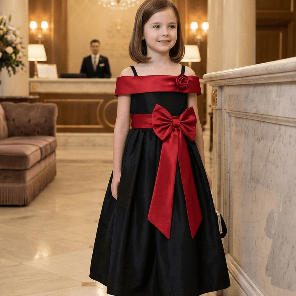 Black party frock for girls-M260212