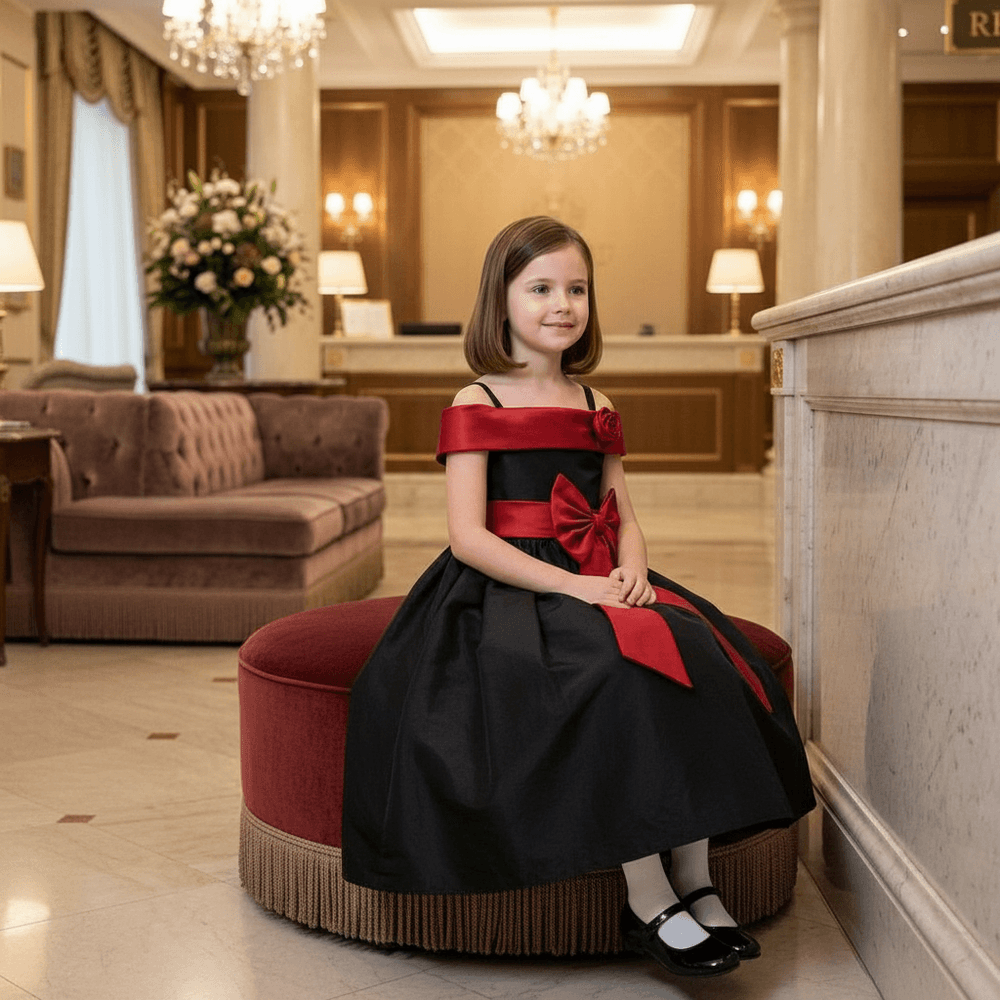 Black party frock for girls-M260212