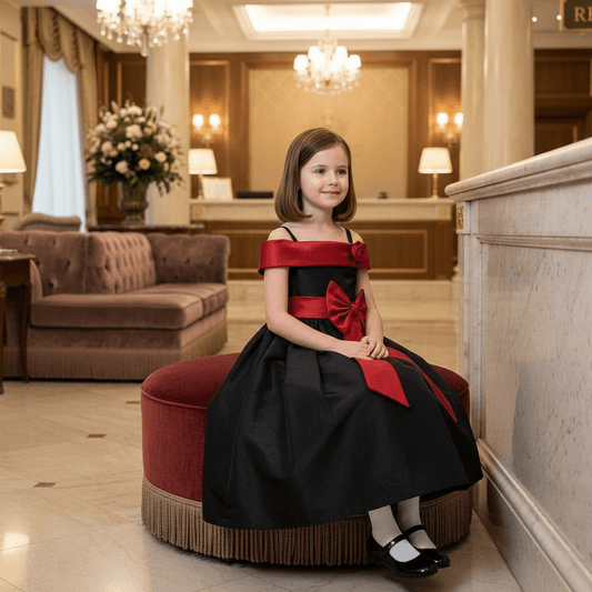 Black party frock for girls-M260212