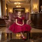 Magenta party frock for girls-M260213