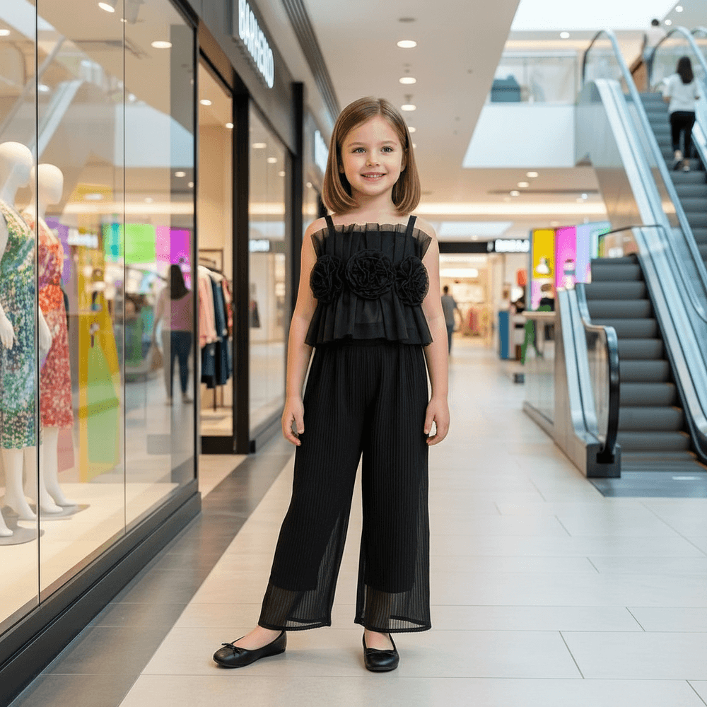 Black top pant for girls-M260215