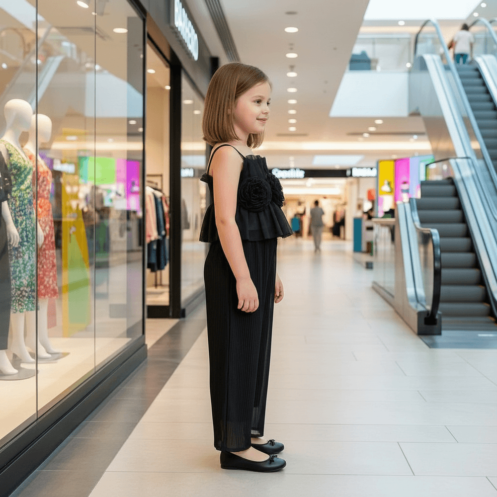 Black top pant for girls-M260215