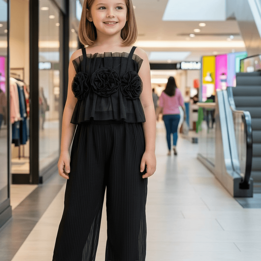 Black top pant for girls-M260215