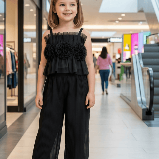 Black top pant for girls-M260215