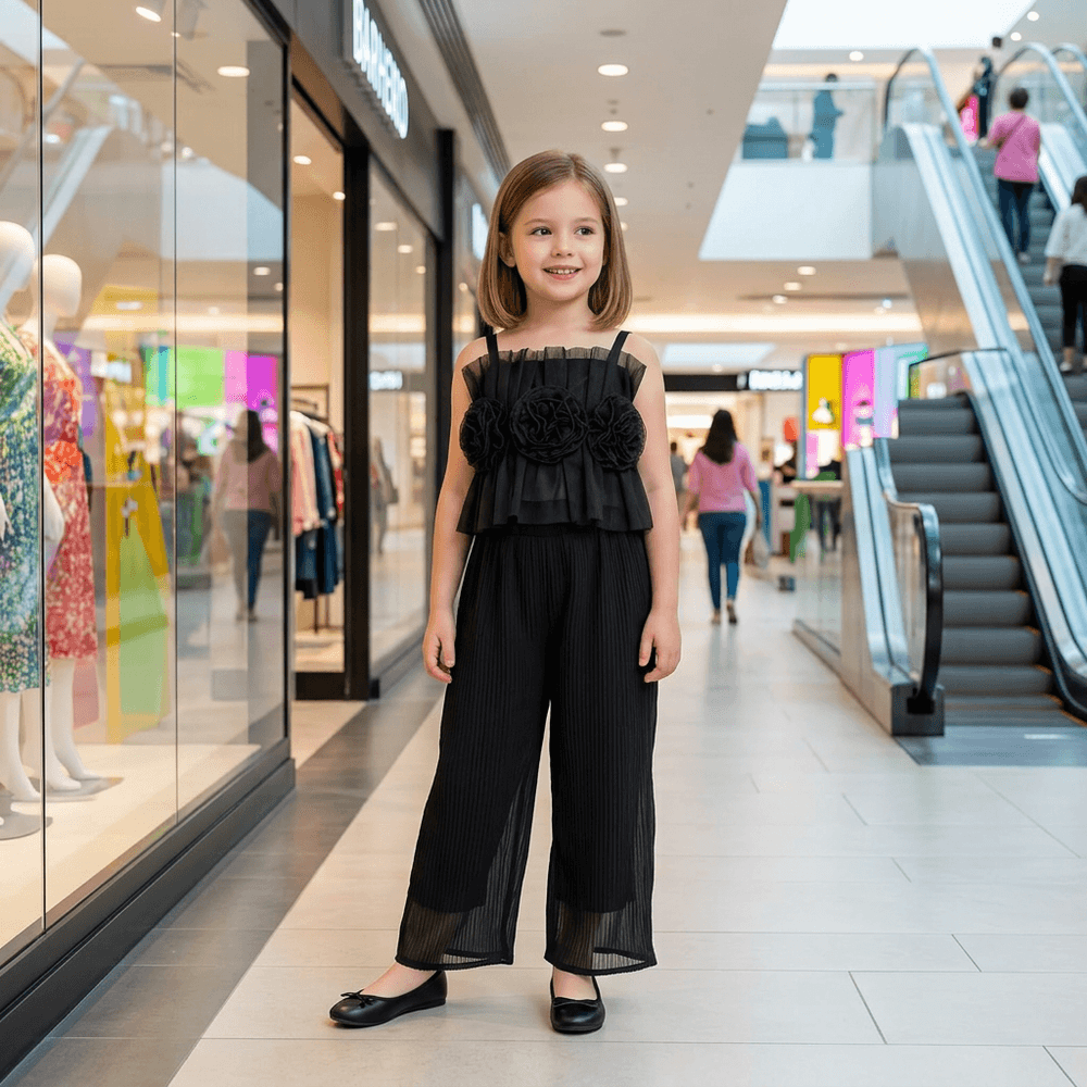 Black top pant for girls-M260215