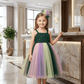 Multicolor party frock for girls-M260217