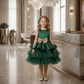 Green party frock for girls-M260218
