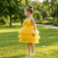 yellow party frock for girls-M260219