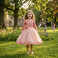 Peach party frock for girls-M260220