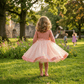 Peach party frock for girls-M260220
