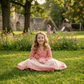 Peach party frock for girls-M260220