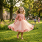 Peach party frock for girls-M260220